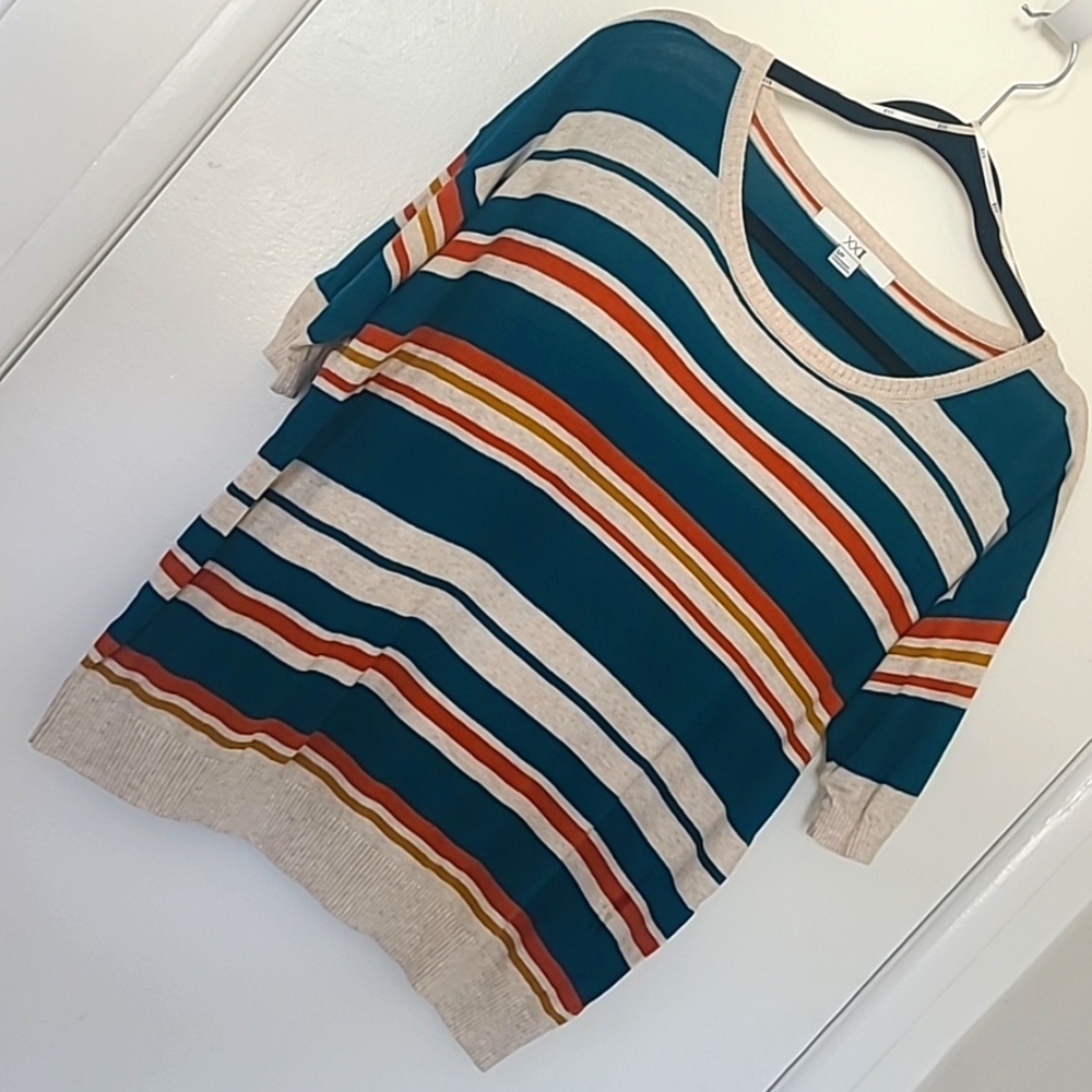 Oversized, horizontal stripe XXI sweater-top